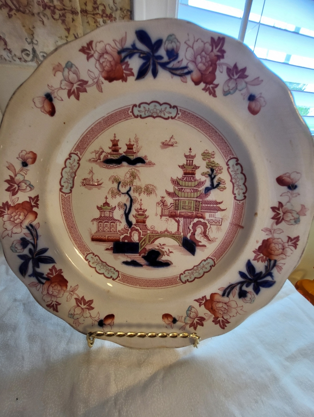 Tonguin B & L England Bulton Pattern 9.5 In. Handpdinted Asian Plate